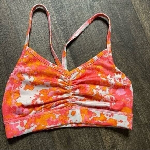 Old Navy Orange & White Light Support Sports Bra Size XS - Picture 4 of 9